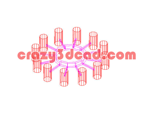 12 living room lights Cad 3D model